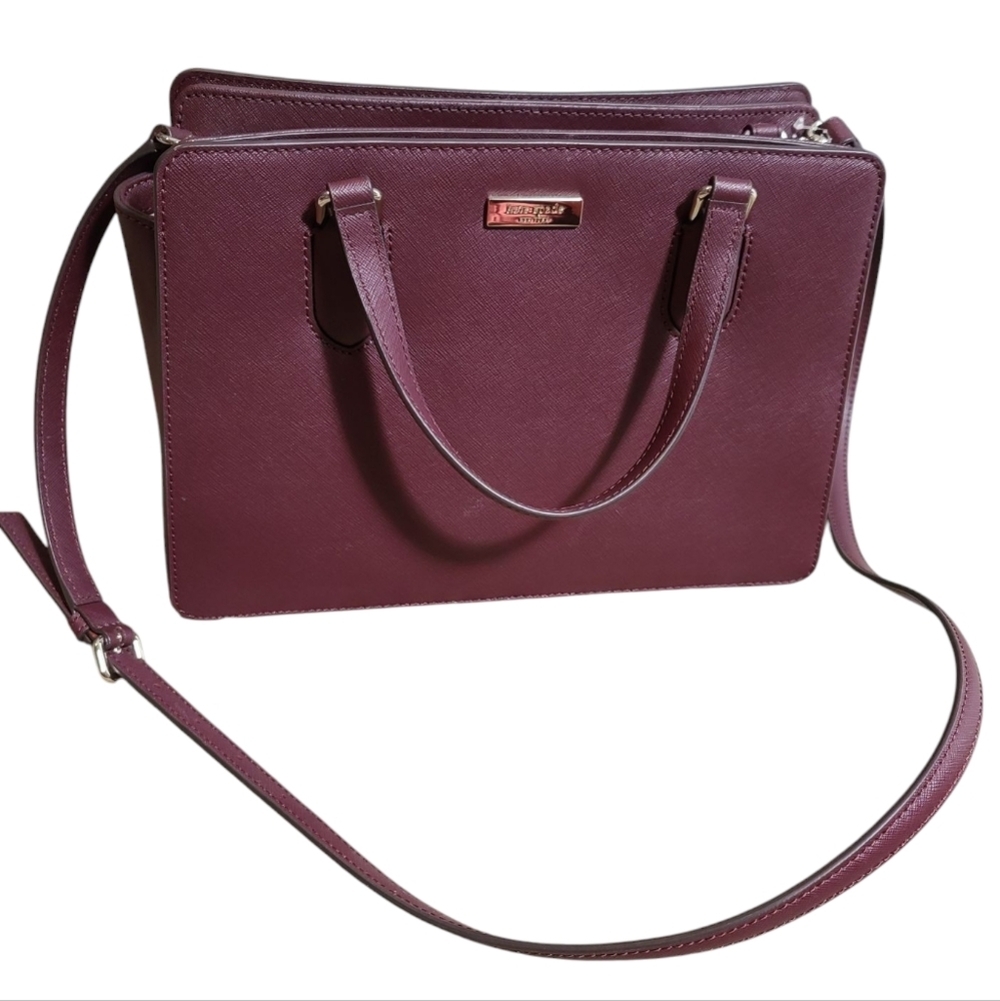 KATE SPADE NWOT Laurel Way Reese Wine 3 compartment Crossbody Purse